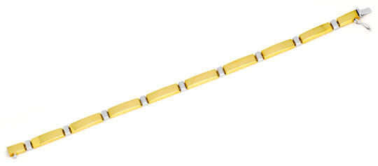 Foto 1 - Designer-Platten Gold-Armband Gelb Gold-Weißgold, K2217