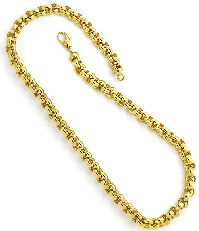 Foto 4 - Goldkette und Armband mit Diamantkarabiner Erbsenmuster, K3133