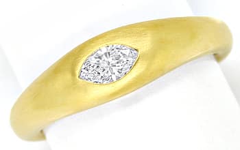 Foto 1 - Marquise Diamant 0,27ct Lupenrein massiver Goldbandring, Q0144
