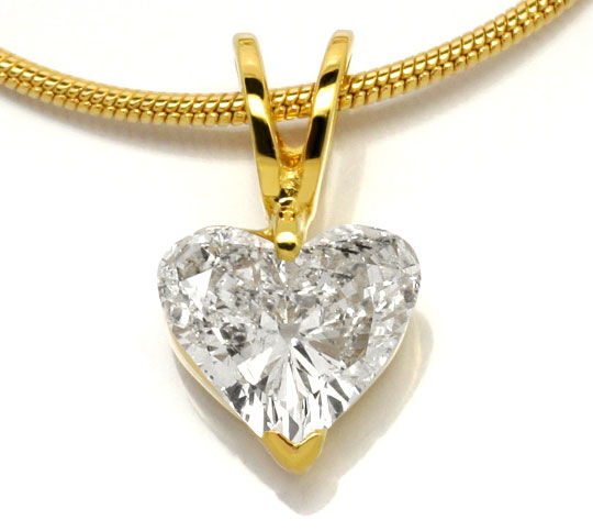 Foto 3 - Diamant Herz Collier 1,02 ct Herz Solitaer 18K Gelbgold, R4641