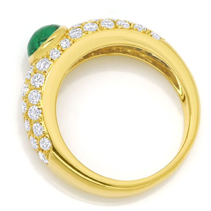 Foto 3 - Cartier Mimi Yellow Gold-Diamond Pavee and Emerald Ring, S9731